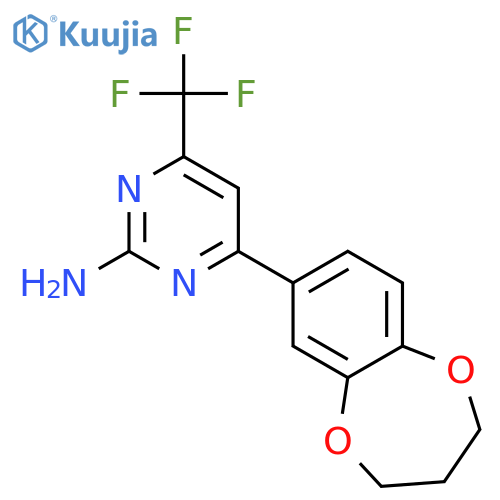 4-(3,4-DIHYDRO-2H-1,5-BENZODIOXEPIN-7-YL)-6-(TRIFLUOROMETHYL)-2-PYRIMIDINAMINE structure