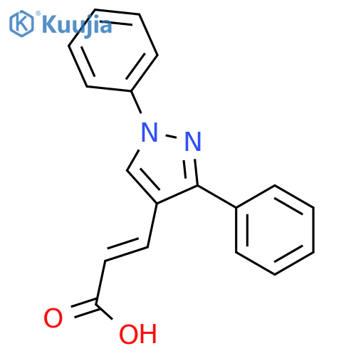 (2E)-3-(1,3-diphenyl-1H-pyrazol-4-yl)prop-2-enoic acid structure