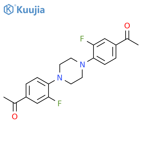 Ethanone, 1,1'-[1,4-piperazinediylbis(3-fluoro-4,1-phenylene)]bis- structure