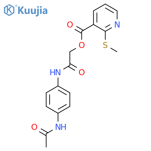 2-((4-Acetamidophenyl)amino)-2-oxoethyl 2-(methylthio)nicotinate structure