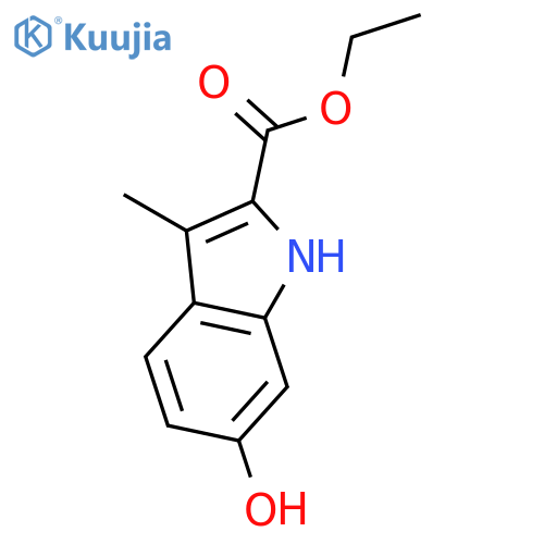 1H-Indole-2-carboxylic acid, 6-hydroxy-3-methyl-, ethyl ester structure