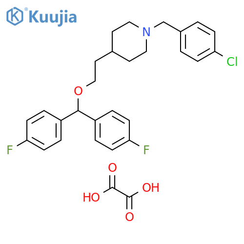 Piperidine,4-[2-[bis(4-fluorophenyl)methoxy]ethyl]-1-[(4-chlorophenyl)methyl]-,ethanedioate (1:1) structure