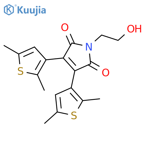 1H-Pyrrole-2,5-dione, 3,4-bis(2,5-dimethyl-3-thienyl)-1-(2-hydroxyethyl)- structure