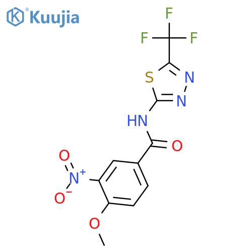 4-methoxy-3-nitro-N-[5-(trifluoromethyl)-1,3,4-thiadiazol-2-yl]benzamide structure