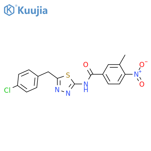 N-[5-(4-chlorobenzyl)-1,3,4-thiadiazol-2-yl]-3-methyl-4-nitrobenzamide structure