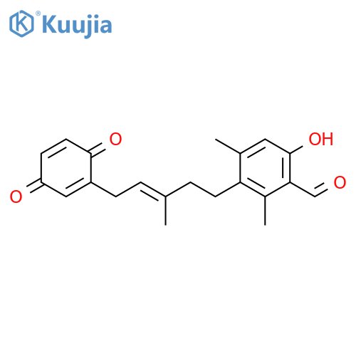 Benzaldehyde,3-[(3E)-5-(3,6-dioxo-1,4-cyclohexadien-1-yl)-3-methyl-3-penten-1-yl]-6-hydroxy-2,4-dimethyl- structure