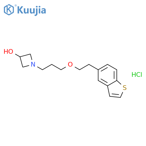 3-AZETIDINOL, 1-[3-(2-BENZO[B]THIEN-5-YLETHOXY)PROPYL]-, HYDROCHLORIDE structure