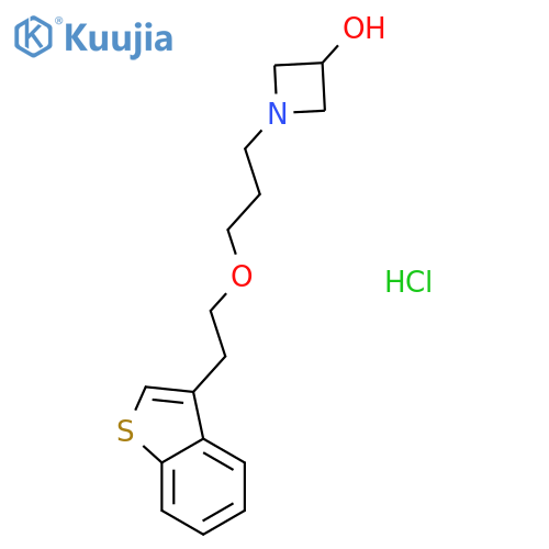 3-AZETIDINOL, 1-[3-(2-BENZO[B]THIEN-3-YLETHOXY)PROPYL]-, HYDROCHLORIDE structure