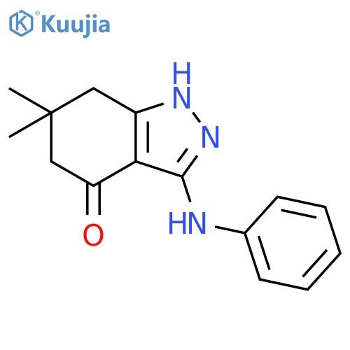 6,6-Dimethyl-3-(phenylamino)-4,5,6,7-tetrahydro-1H-indazol-4-one structure