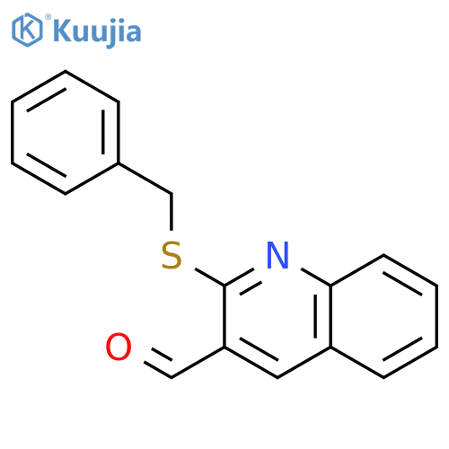 3-QUINOLINECARBOXALDEHYDE, 2-[(PHENYLMETHYL)THIO]- structure