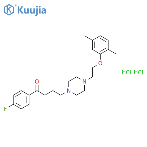4-{4-[2-(2,5-dimethylphenoxy)ethyl]piperazin-1-yl}-1-(4-fluorophenyl)butan-1-one dihydrochloride structure
