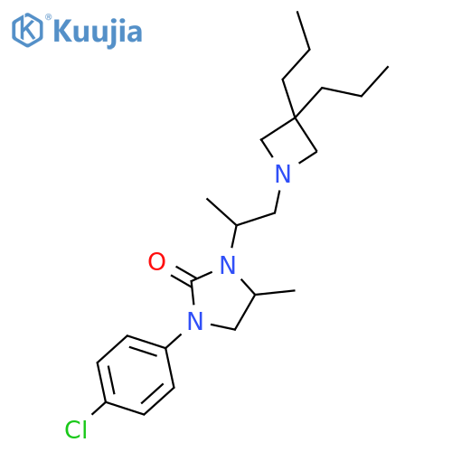 1-(4-chlorophenyl)-3-[2-(3,3-dipropylazetidin-1-yl)-1-methylethyl]-4-methylimidazolidin-2-one structure