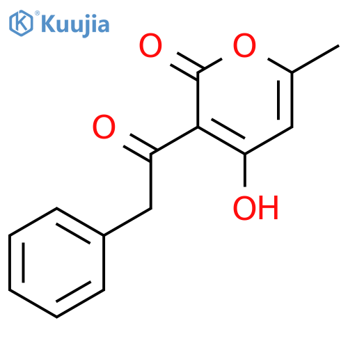 2H-PYRAN-2-ONE, 4-HYDROXY-6-METHYL-3-(PHENYLACETYL)- structure