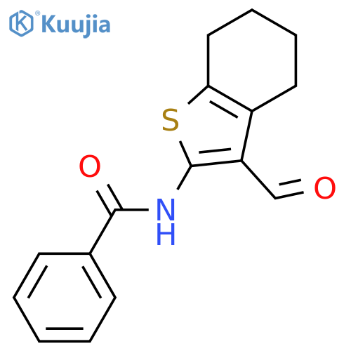 N-(3-formyl-4,5,6,7-tetrahydro-1-benzothiophen-2-yl)benzamide structure