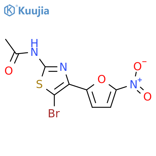N-[5-bromo-4-(5-nitrofuran-2-yl)-1,3-thiazol-2-yl]acetamide structure