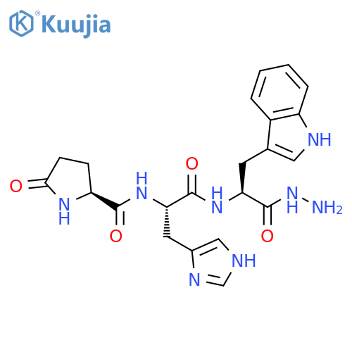 L-Tryptophan, N-[N-(5-oxo-L-prolyl)-L-histidyl]-, hydrazide structure