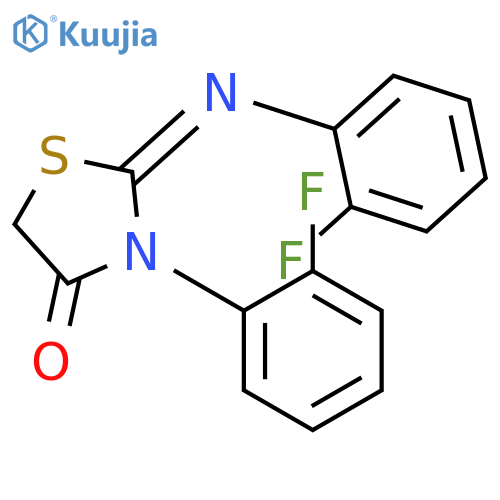 (2Z)-3-(2-fluorophenyl)-2-[(2-fluorophenyl)imino]-1,3-thiazolidin-4-one structure