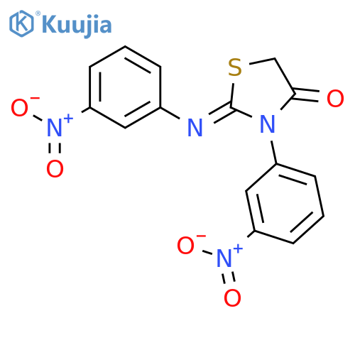 4-THIAZOLIDINONE, 3-(3-NITROPHENYL)-2-[(3-NITROPHENYL)IMINO]- structure