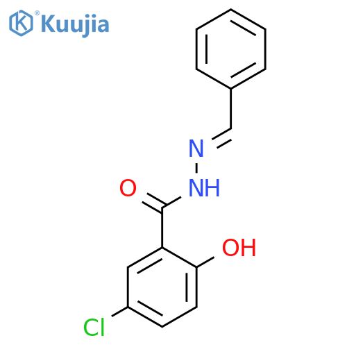BENZOIC ACID, 5-CHLORO-2-HYDROXY-, (PHENYLMETHYLENE)HYDRAZIDE structure