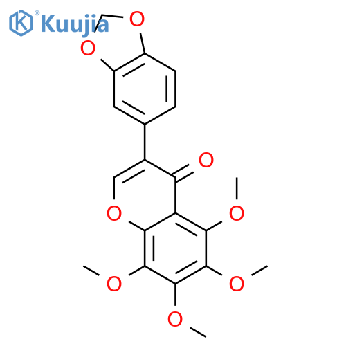 3-benzo[1,3]dioxol-5-yl-5,6,7,8-tetramethoxy-chromen-4-one structure