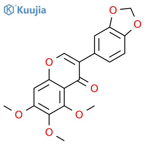 3-benzo[1,3]dioxol-5-yl-5,6,7-trimethoxy-chromen-4-one structure