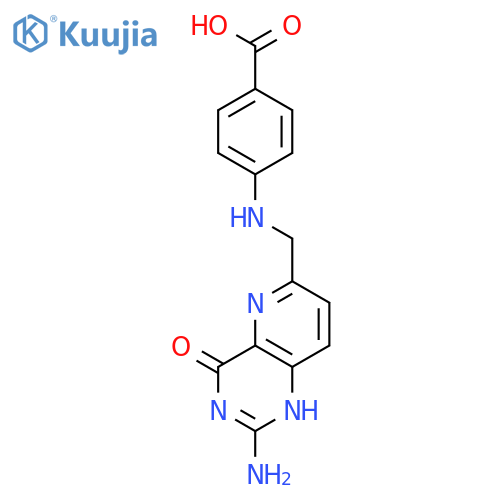 4-{[(2-amino-4-oxo-1,4-dihydropyrido[3,2-d]pyrimidin-6-yl)methyl]amino}benzoic acid structure