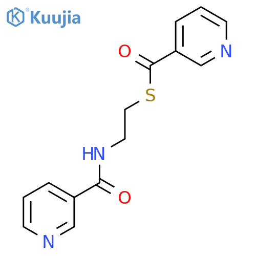3-Pyridinecarbothioic acid, S-[2-[(3-pyridinylcarbonyl)amino]ethyl] ester structure