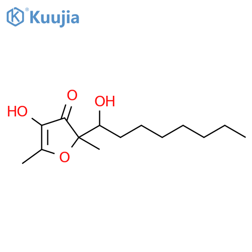 3(2H)-Furanone, 4-hydroxy-2-(1-hydroxyoctyl)-2,5-dimethyl- structure