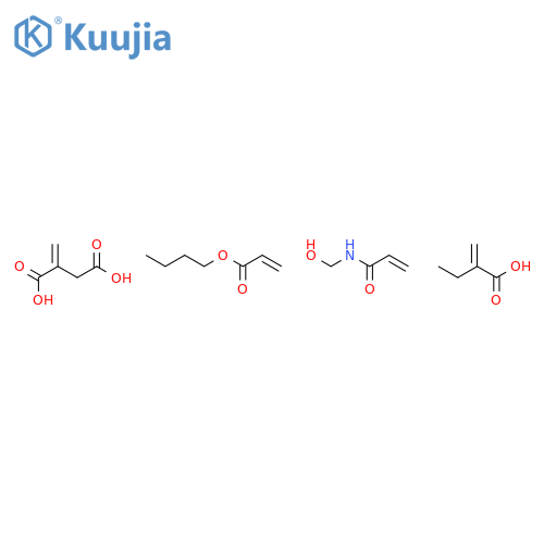 Butanedioic acid, methylene-, polymer with butyl 2-propenoate, ethyl 2-propenoate and N-(hydroxymethyl)-2-propenamide structure