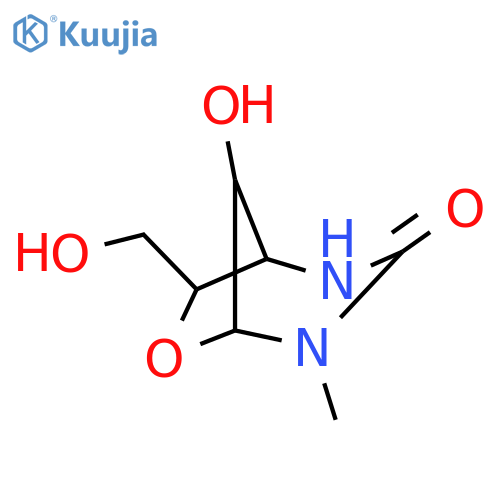 6-Oxa-2,4-diazabicyclo[3.2.1]octan-3-one,8-hydroxy-7-(hydroxymethyl)-4-methyl-, [1S-(exo,syn)]- (9CI) structure