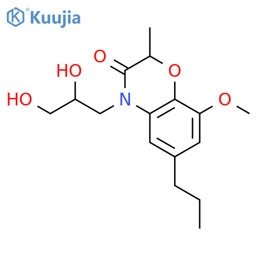 4-(2,3-dihydroxypropyl)-8-methoxy-2-methyl-6-propyl-2H-1,4-benzoxazin-3(4H)-one structure