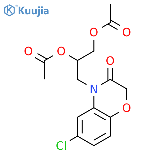 3-(6-chloro-3-oxo-2,3-dihydro-4H-1,4-benzoxazin-4-yl)propane-1,2-diyl diacetate structure