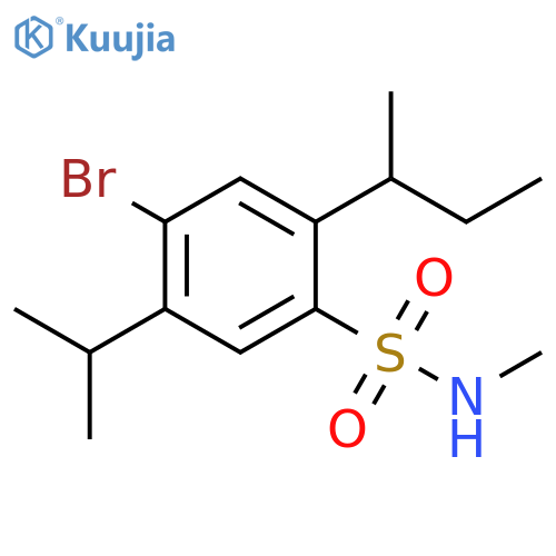 Benzenesulfonamide,4-bromo-N-methyl-5-(1-methylethyl)-2-(1-methylpropyl)- structure