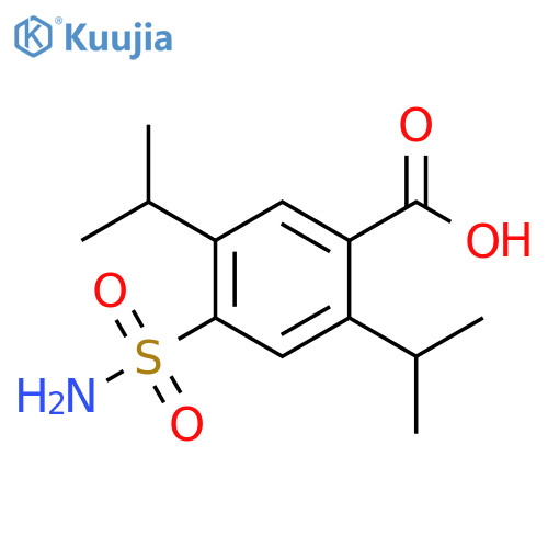Benzoic acid, 4-(aminosulfonyl)-2,5-bis(1-methylethyl)- structure