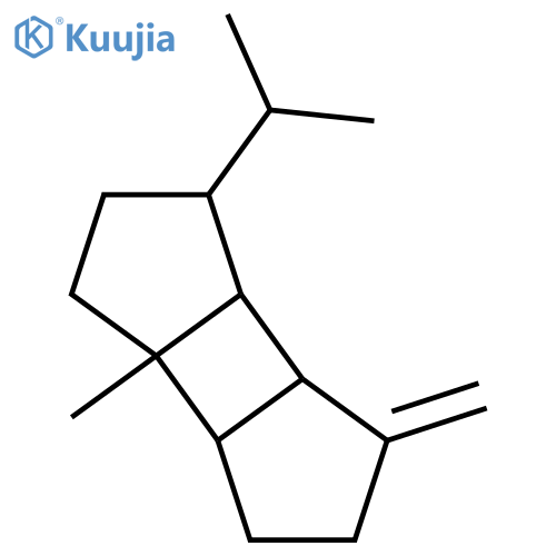 Cyclobuta[1,2:3,4]dicyclopentene,decahydro-3a-methyl-6-methylene-1-(1-methylethyl)-, (1S,3aS,3bR,6aS,6bR)- structure