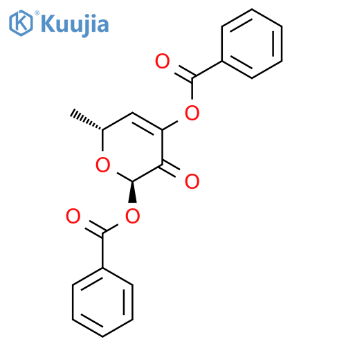 2H-PYRAN-3(6H)-ONE, 2,4-BIS(BENZOYLOXY)-6-METHYL-, (2R-TRANS)- structure