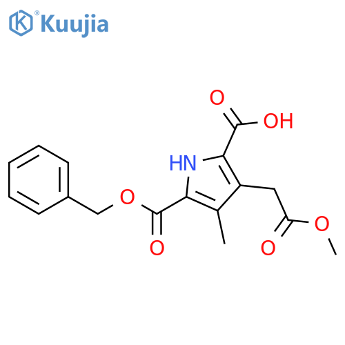 1H-Pyrrole-2,5-dicarboxylic acid, 3-(2-methoxy-2-oxoethyl)-4-methyl-, 5-(phenylmethyl) ester structure