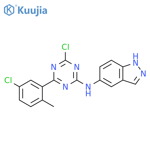 1H-Indazol-5-amine,N-[4-chloro-6-(5-chloro-2-methylphenyl)-1,3,5-triazin-2-yl]- structure