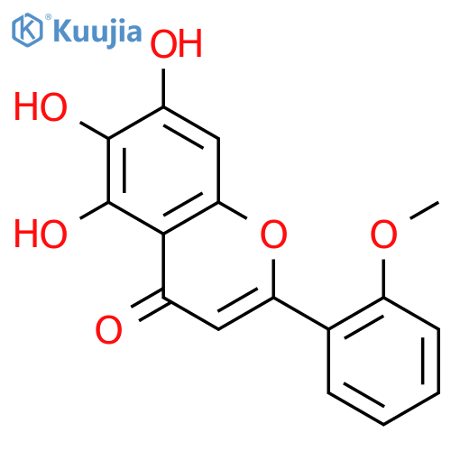 4H-1-Benzopyran-4-one, 5,6,7-trihydroxy-2-(2-methoxyphenyl)- structure