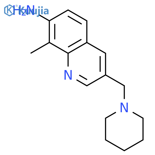7-Quinolinamine, 8-methyl-3-(1-piperidinylmethyl)- structure