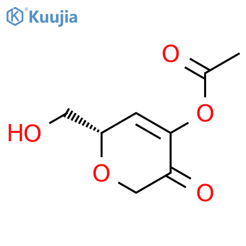 2H-PYRAN-3(6H)-ONE, 4-(ACETYLOXY)-6-(HYDROXYMETHYL)-, (6S)- structure