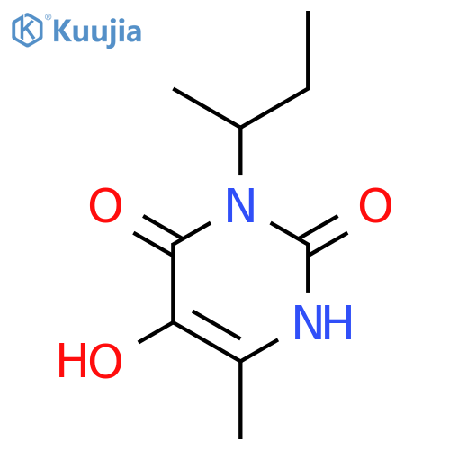 2,4(1H,3H)-PYRIMIDINEDIONE, 5-HYDROXY-6-METHYL-3-(1-METHYLPROPYL)- structure