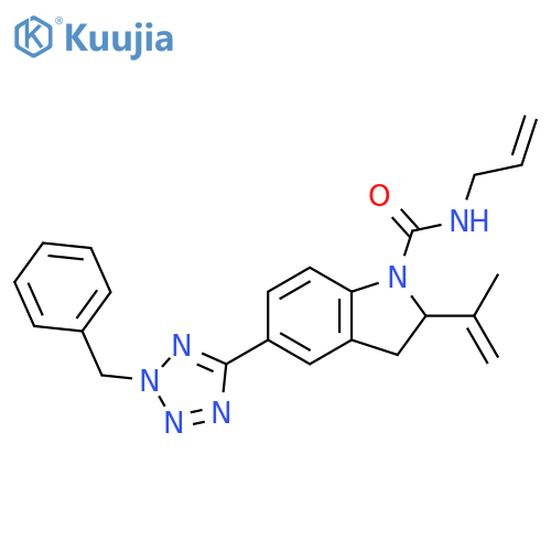 1H-Indole-1-carboxamide,2,3-dihydro-2-(1-methylethenyl)-5-[2-(phenylmethyl)-2H-tetrazol-5-yl]-N-2-propenyl- structure