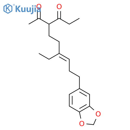 2,4-Hexanedione, 3-[6-(1,3-benzodioxol-5-yl)-3-ethyl-3-hexenyl]- structure