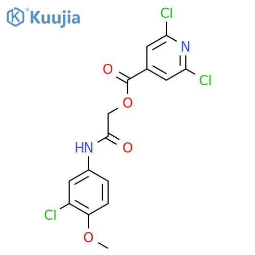 [(3-Chloro-4-methoxyphenyl)carbamoyl]methyl 2,6-dichloropyridine-4-carboxylate structure