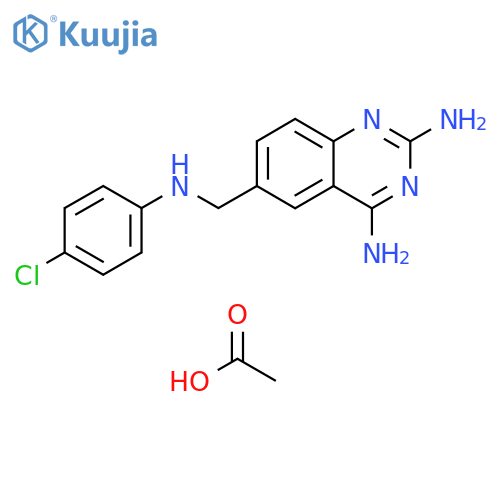 2,4-Quinazolinediamine, 6-[[(4-chlorophenyl)amino]methyl]-,monoacetate structure