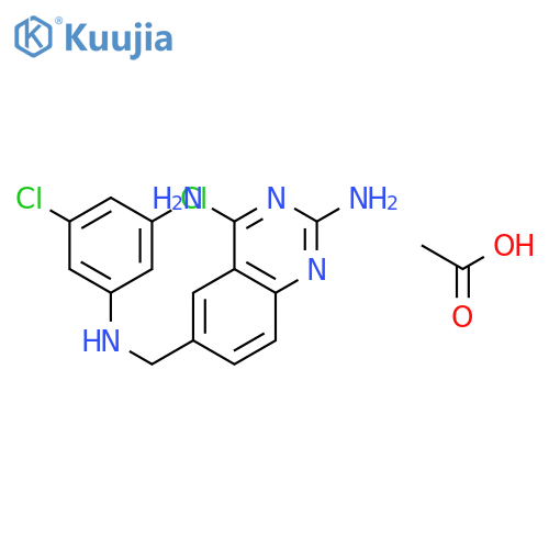 2,4-Quinazolinediamine, 6-[[(3,5-dichlorophenyl)amino]methyl]-, acetate structure