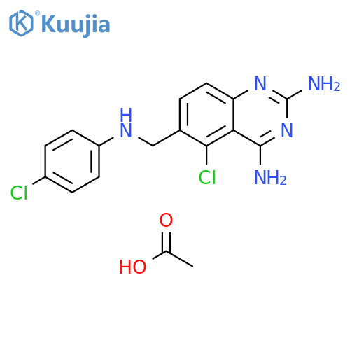 2,4-Quinazolinediamine, 5-chloro-6-[[(4-chlorophenyl)amino]methyl]-, acetate (1:) structure