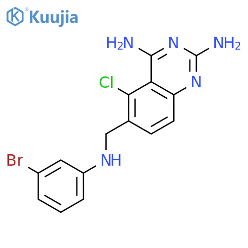 2,4-Quinazolinediamine, 6-[[(3-bromophenyl)amino]methyl]-5-chloro- structure