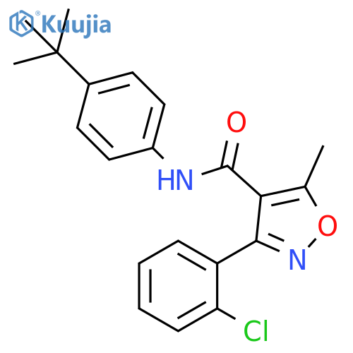 N-(4-tert-butylphenyl)-3-(2-chlorophenyl)-5-methyl-1,2-oxazole-4-carboxamide structure